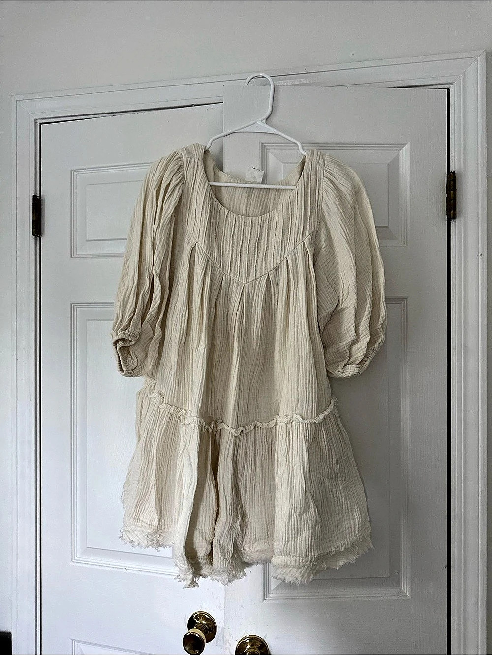 By Together Collection Long Sleeve Mini Dress in Cream